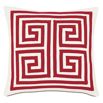 ʯ 18X18 RED MEANDROS OUTDOOR PILLOW