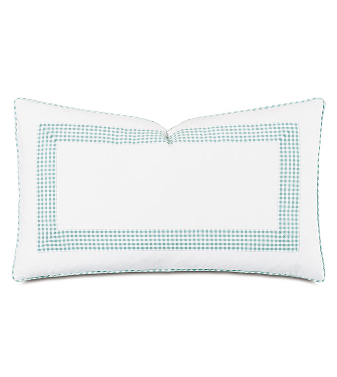 -ɫ 13X22 MALAYA GINGHAM DECORATIVE PILLOW IN SEA