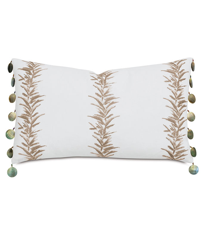  13X22 CASA GUAVA BEADED TRIM DECORATIVE PILLOW