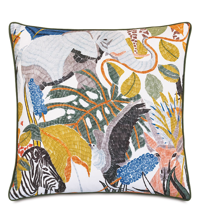  22X22 WILDER JUNGLE DECORATIVE PILLOW