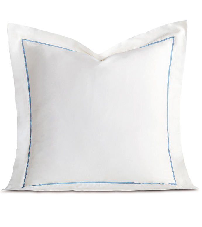 Ľ 27X27 LINEA WHITE/AZURE EURO SHAM