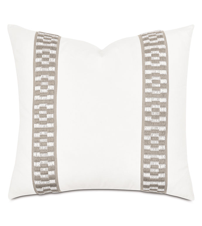 ŵ 22X22 JUNONIA WOVEN BORDER DECORATIVE PILLOW