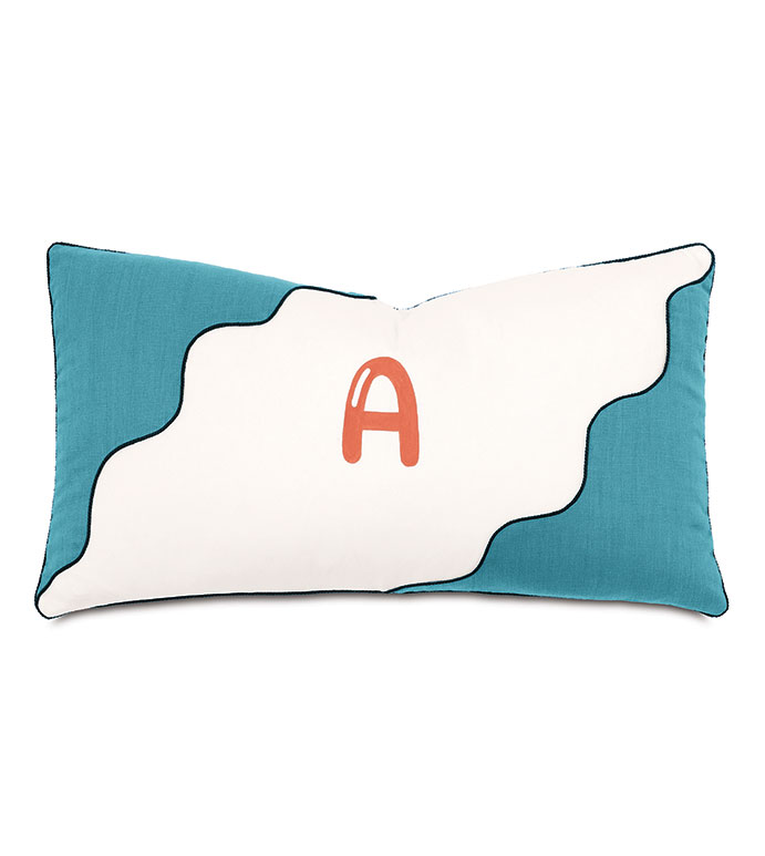 ˹ 15X26 PHINEAS HANDPAINTED MONOGRAM DECORATIVE PILLOW