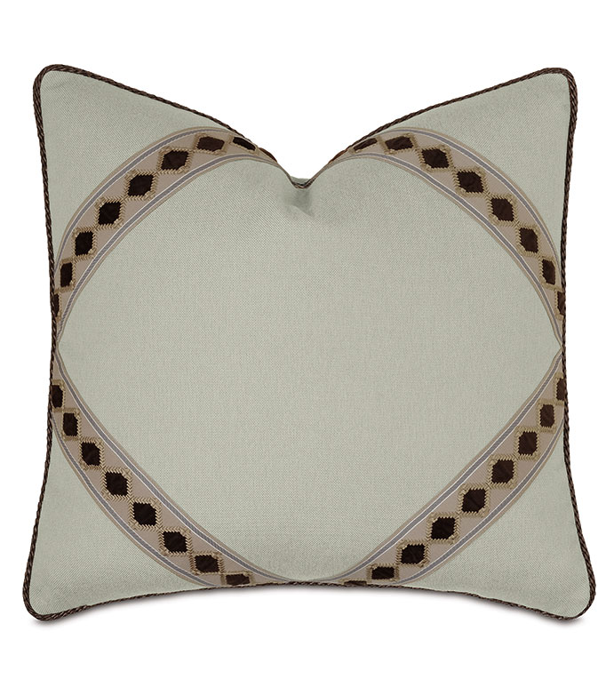  22X22 STEEPLECHASER DIAMOND TAPE DECORATIVE PILLOW