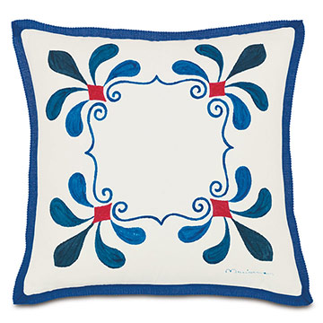 ʯ 18X18 FRAMING IRIS OUTDOOR PILLOW