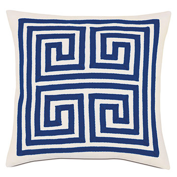 ʯ 18X18 BLUE MEANDROS OUTDOOR PILLOW