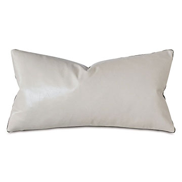 ˿¶ 11X21 TUDOR LEATHER DECORATIVE PILLOW IN VANILLA