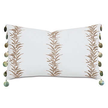  13X22 CASA GUAVA BEADED TRIM DECORATIVE PILLOW