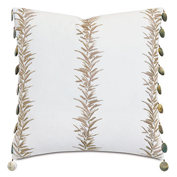  20X20 CASA GUAVA BEADED TRIM DECORATIVE PILLOW