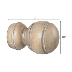 塪ľɫ 4X3.25 LEGNA DRIFTWOOD SPHERE FINIAL PAIR